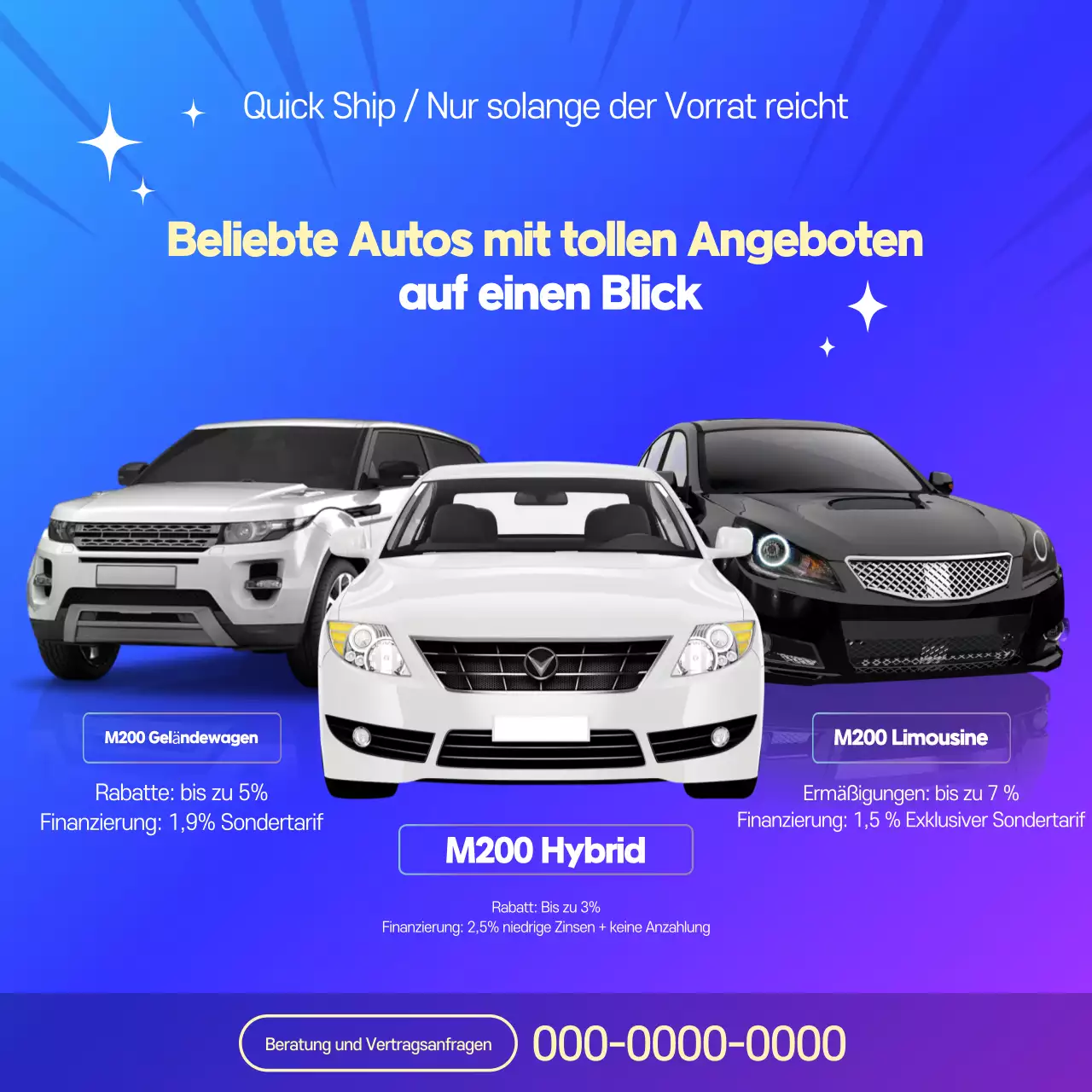 Blaues modernes Auto