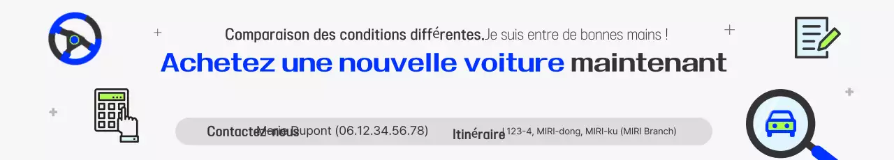 Promotion d'achat de voiture mignonne blanche et bleue