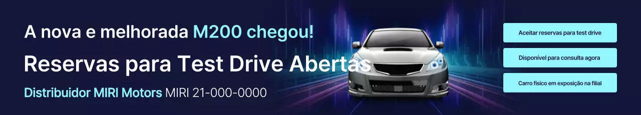 Anúncio promocional de carro azul simples