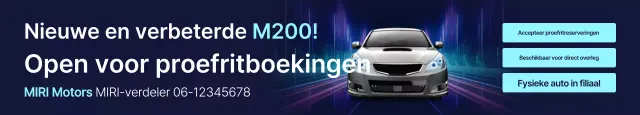 Eenvoudige blauwe auto-promotieadvertentie