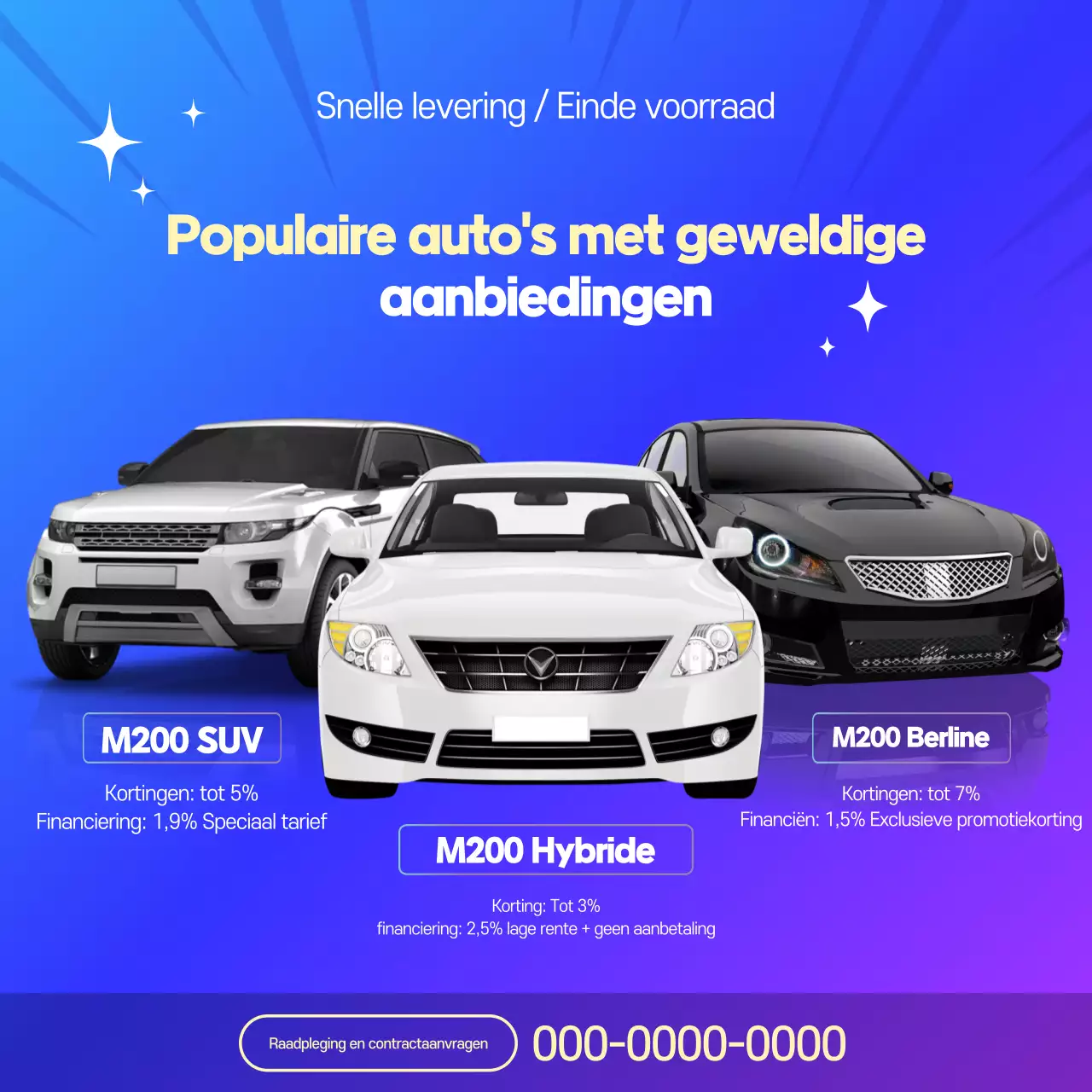 Blauwe moderne auto promotie