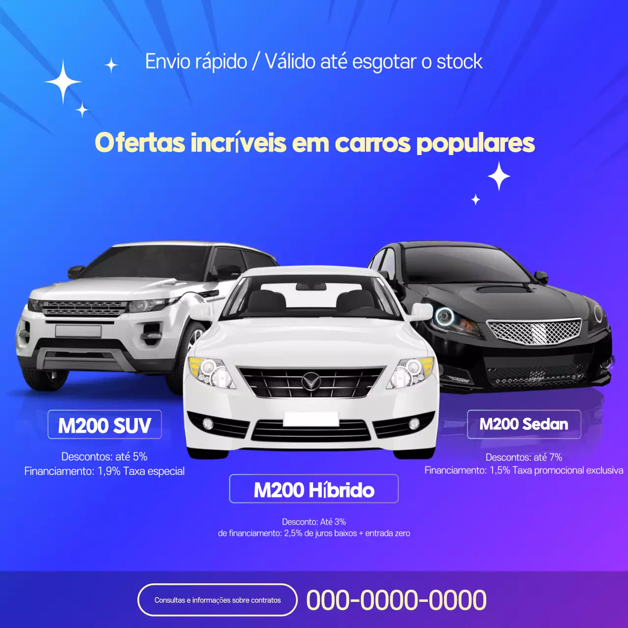 Promoção de Carro Moderno Azul