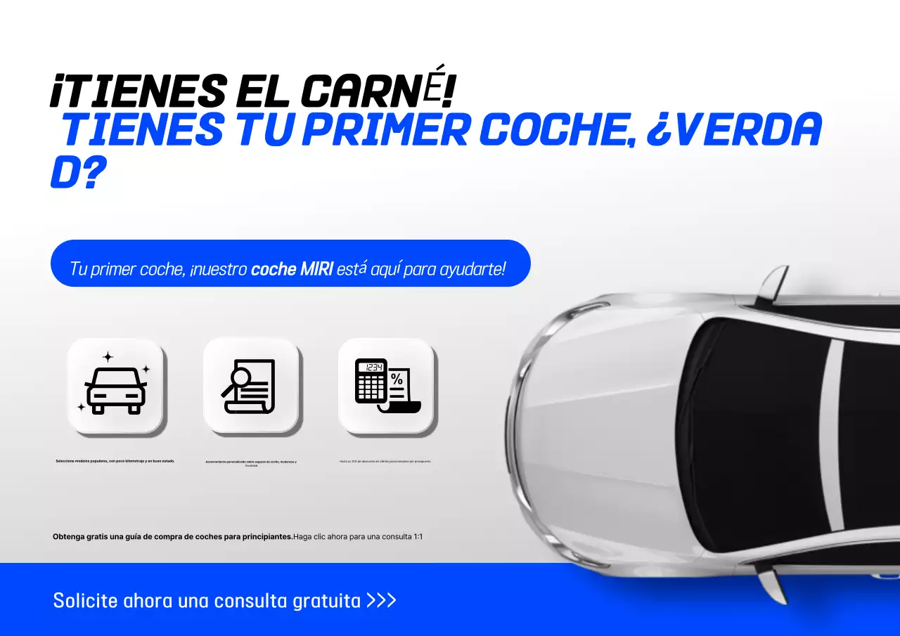 Anuncio de evento con oferta especial para compradores primerizos en azul y blanco limpios