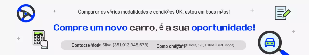 Promoção de compra de carro branco e azul fofo