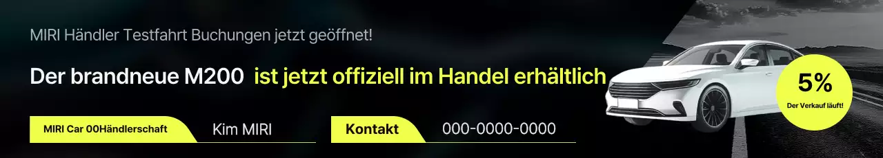 Einfache schwarze Werbeaktion zur Einführung eines neuen Autos