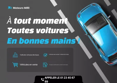 Publicité pour une voiture moderne bleu ciel