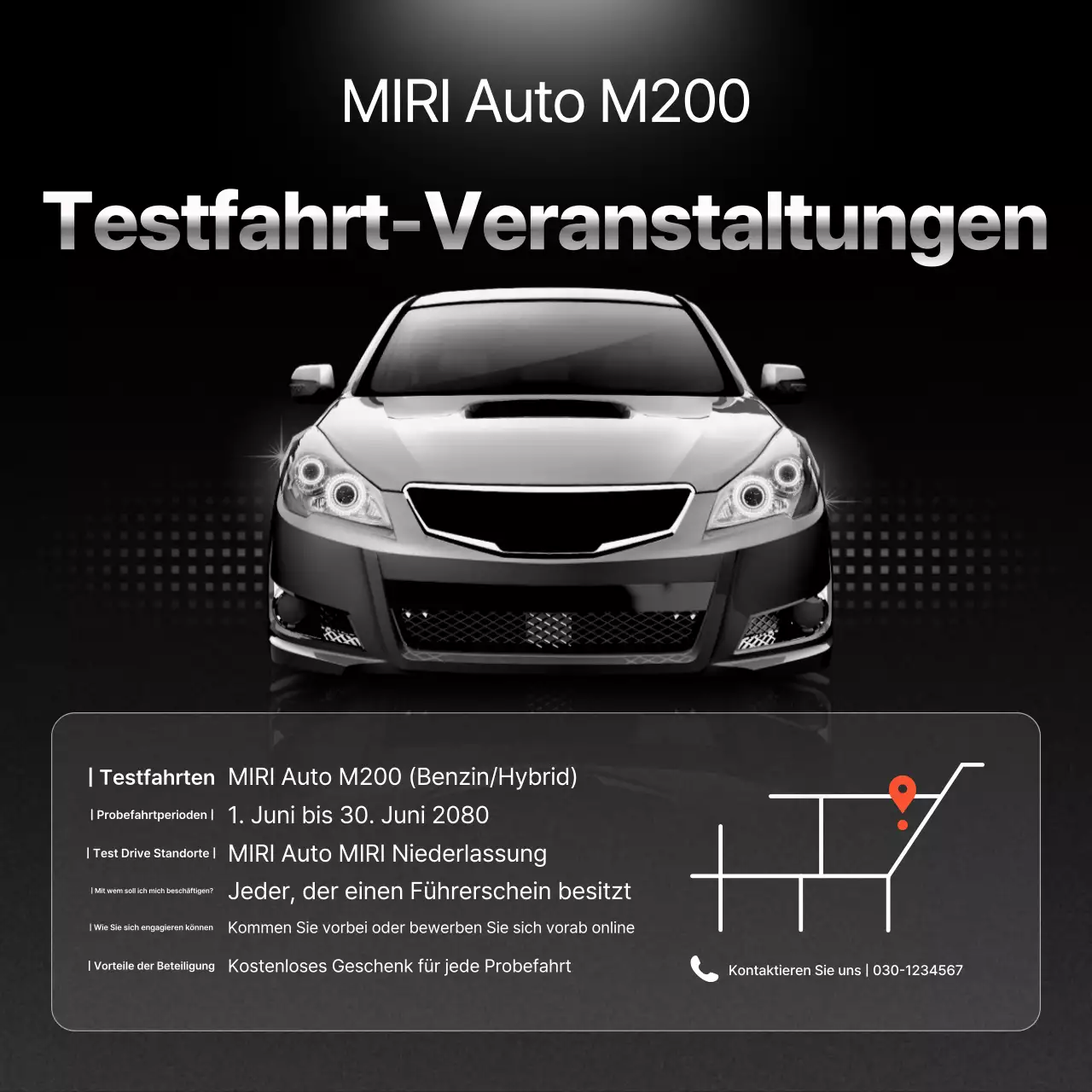 Schwarzes modernes Auto-Event