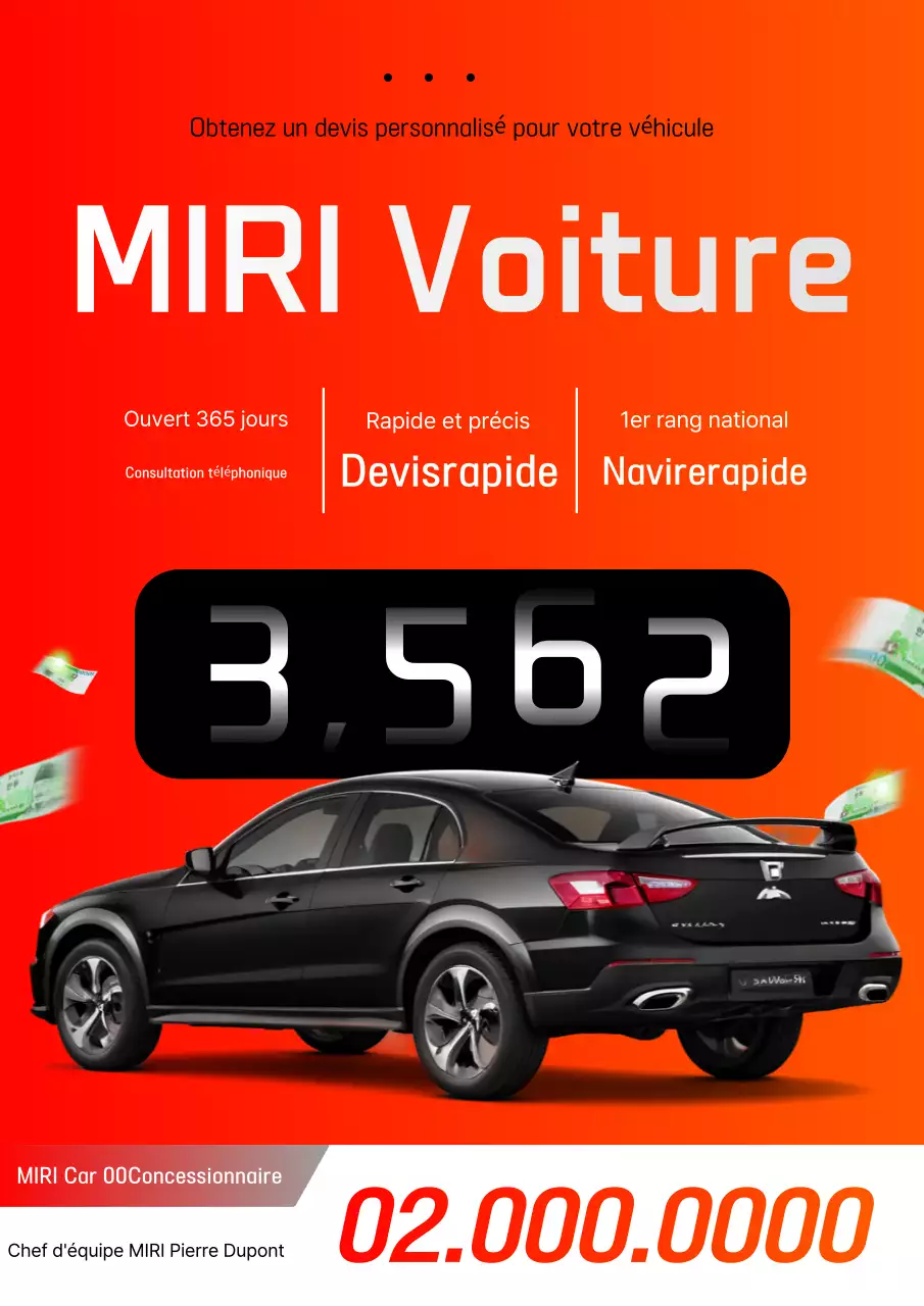 Publicité pour une voiture moderne orange