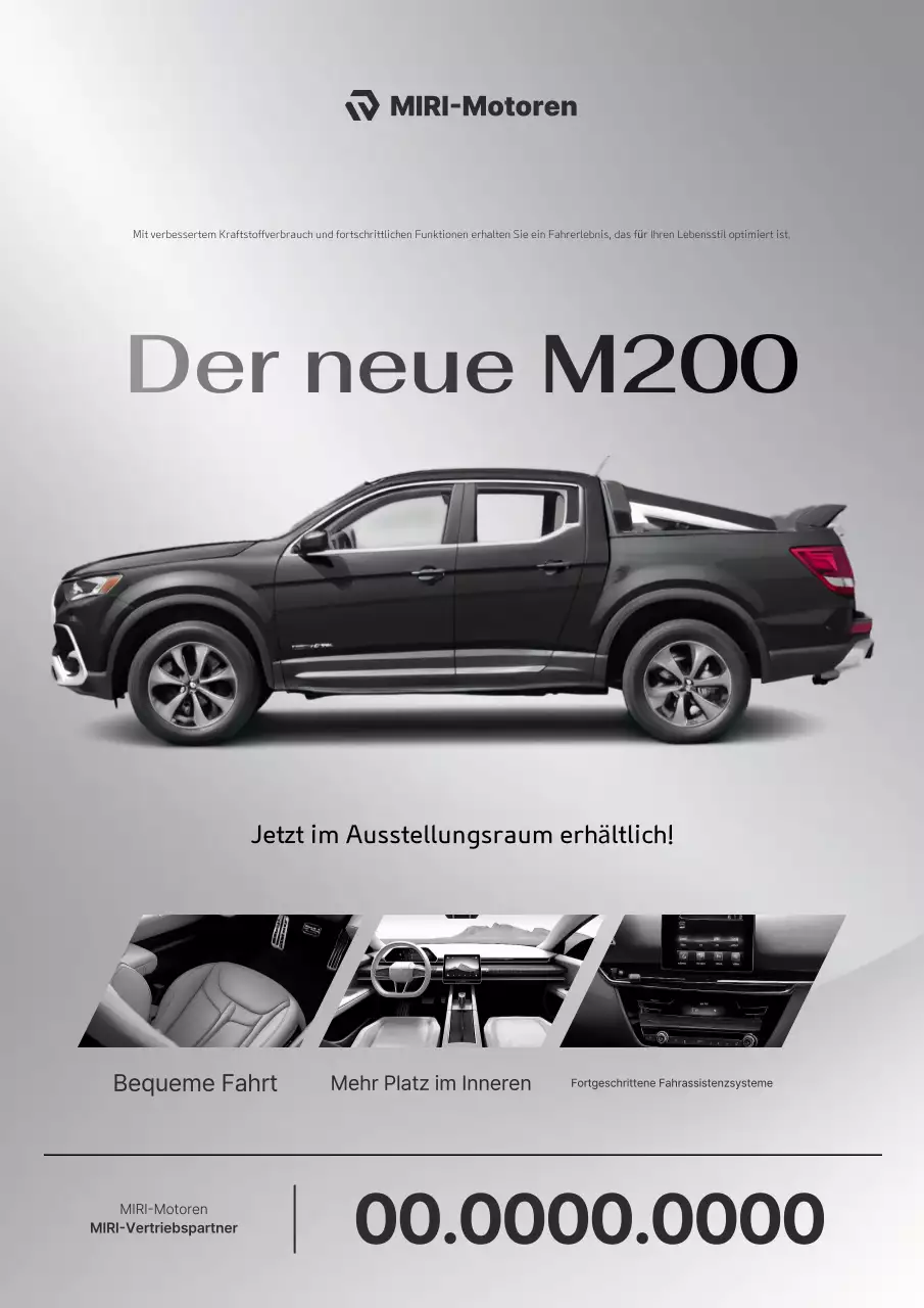 Werbung für schwarzes modernes Auto