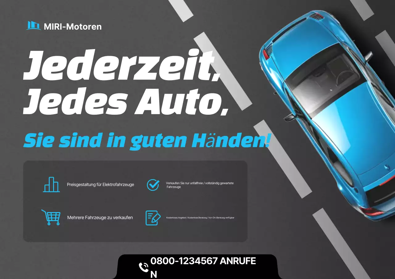 Himmelblaue moderne Autowerbung
