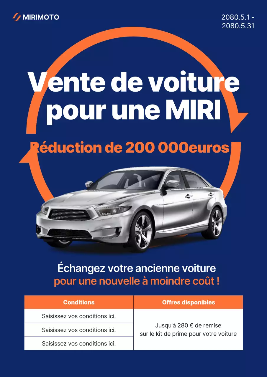 Promotion de voitures modernes bleues