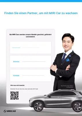 Stellenanzeige für einen modernen Autohändler in Blau