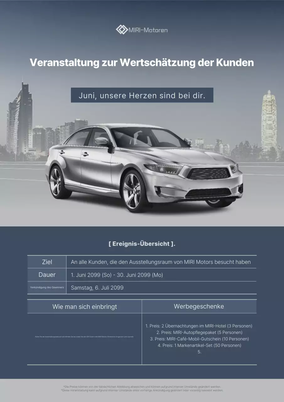 Graue moderne Auto-Event-Werbung