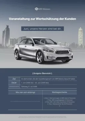 Graue moderne Auto-Event-Werbung