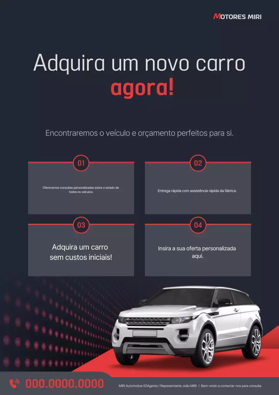Argumento de venda de carros modernos em azul e vermelho