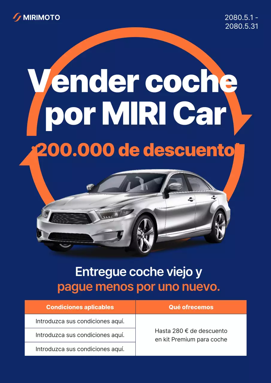 Promoción de coches modernos azules