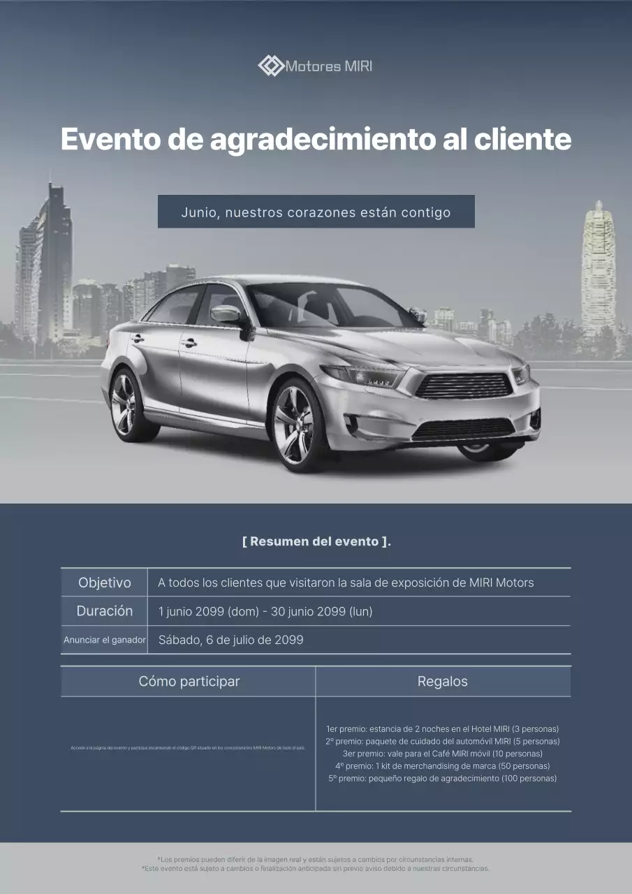Promoción de eventos de coches modernos grises
