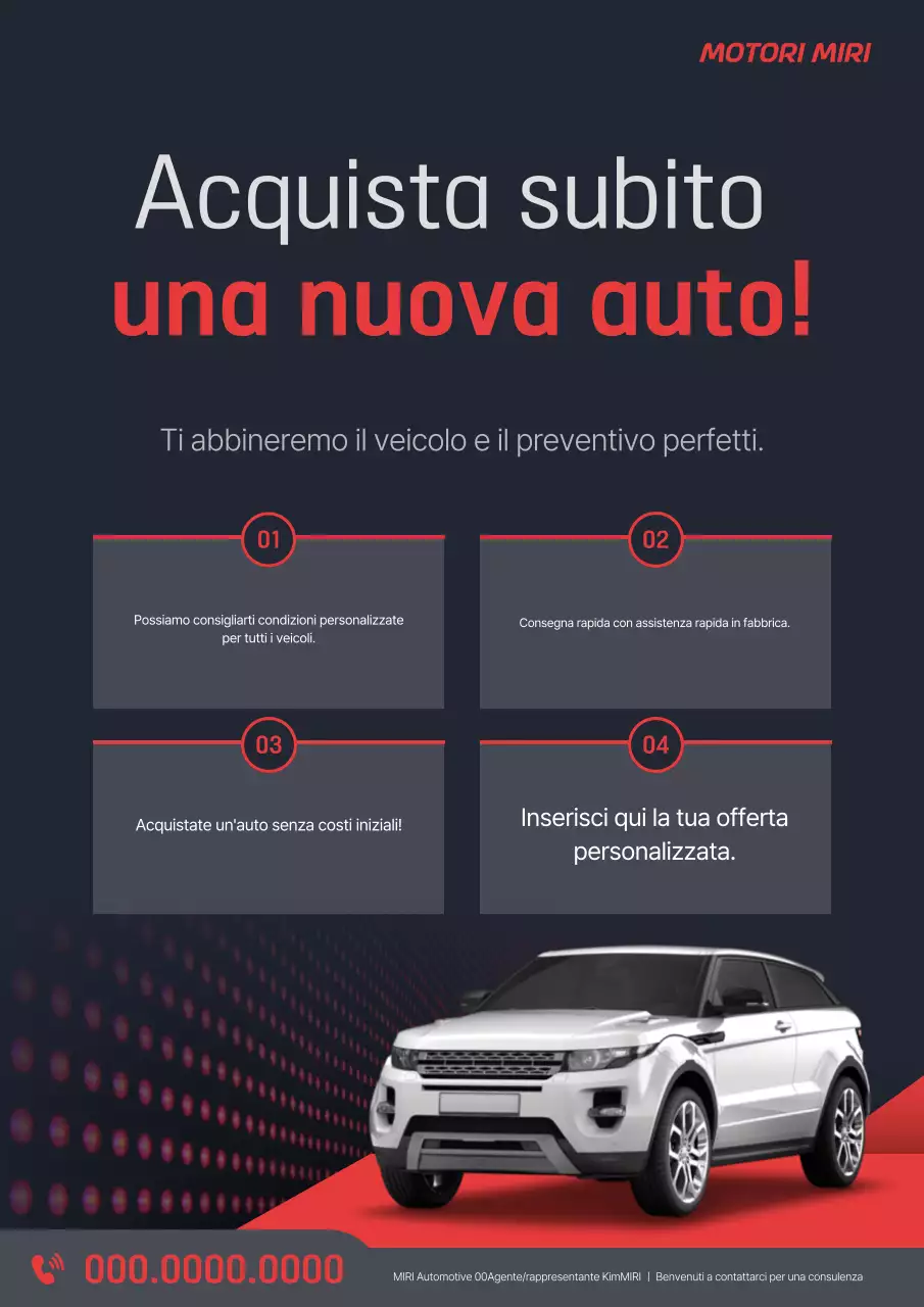 Presentazione di auto moderne in blu e rosso
