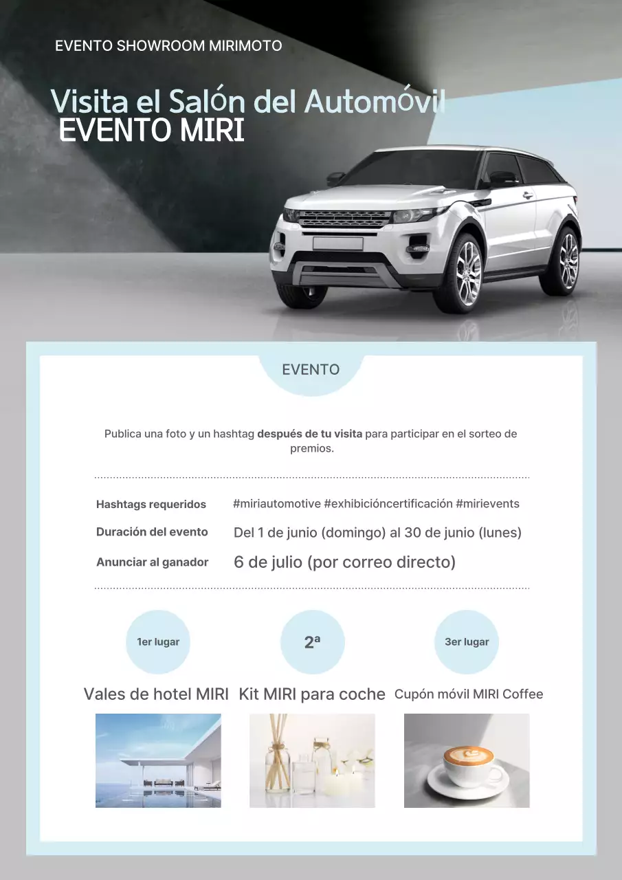 Guía de eventos de coches modernos Mint