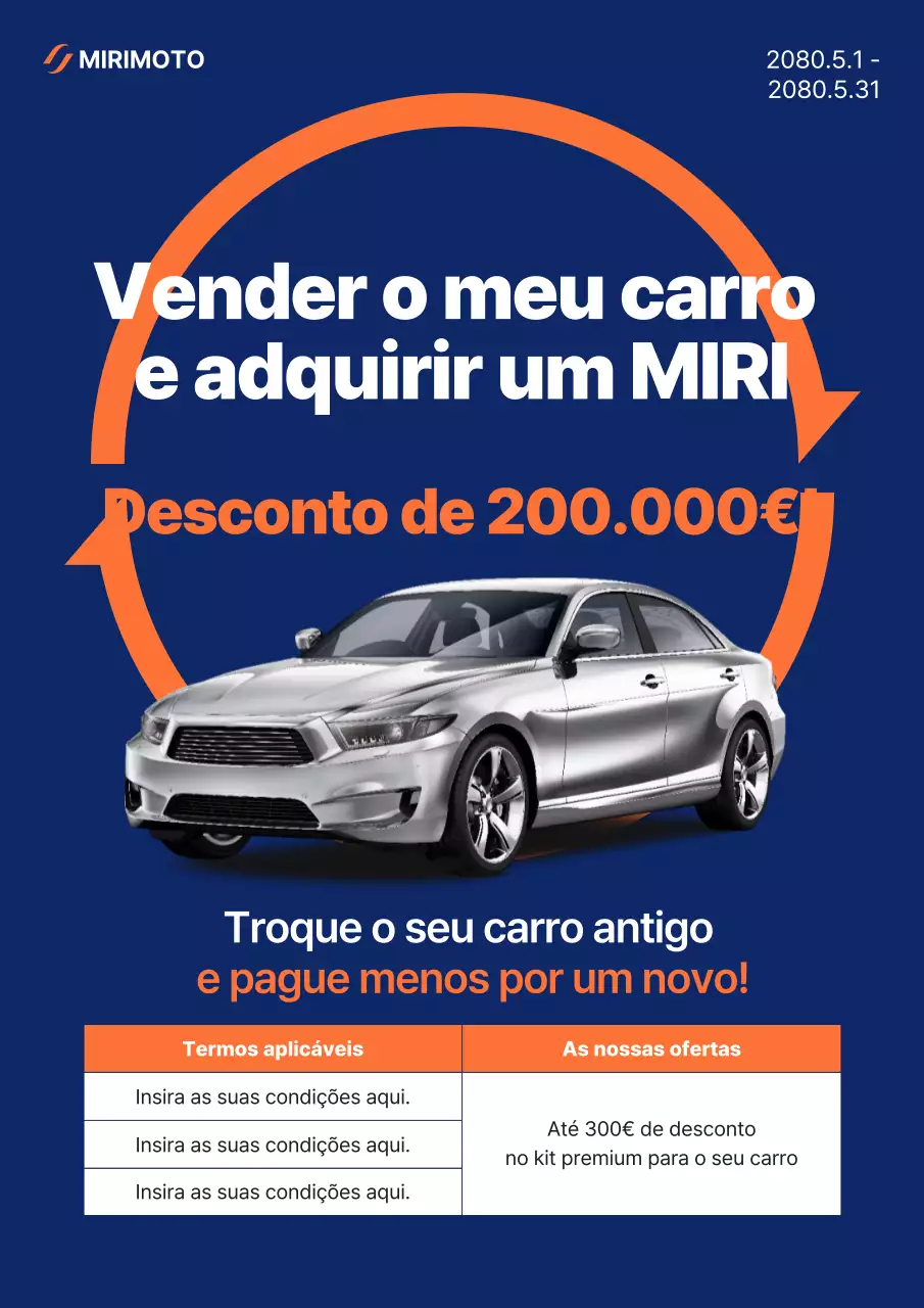 Promoção de Carro Moderno Azul