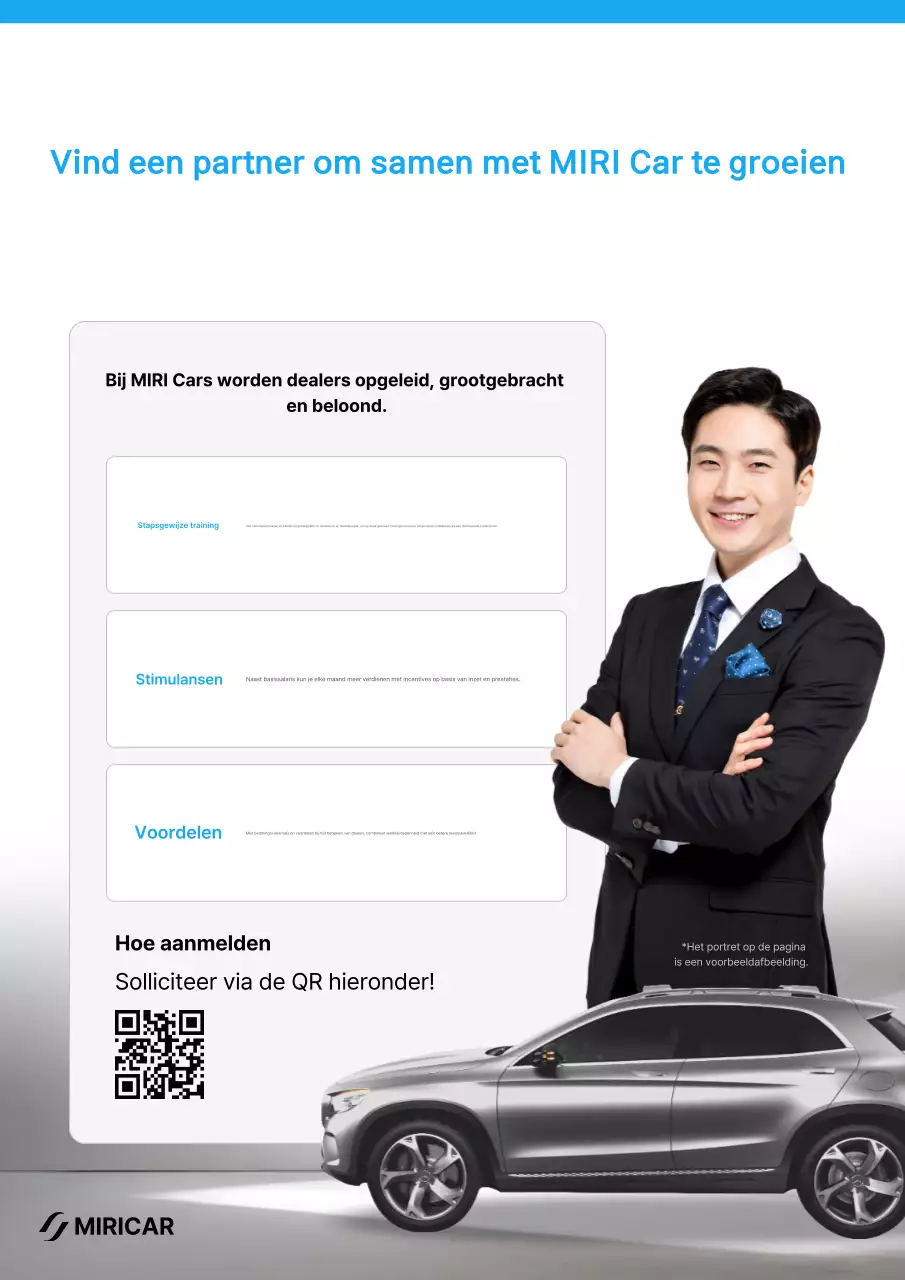 Wervingsadvertentie voor Blue Modern Car Dealer