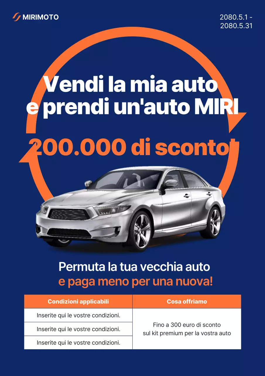 Promozione auto moderna blu