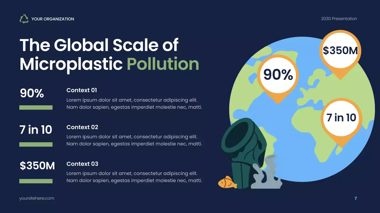 Navy Modern Sustainability Waste Management Presentation
