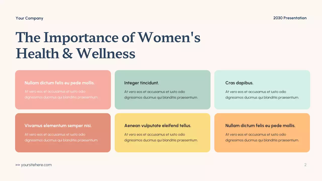Navy Minimal Women's Health Presentation