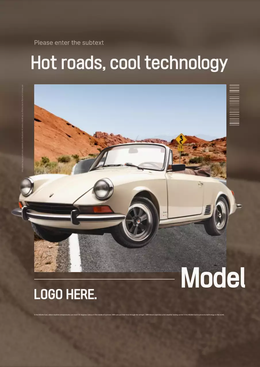 Beige Vintage Car Advertisement