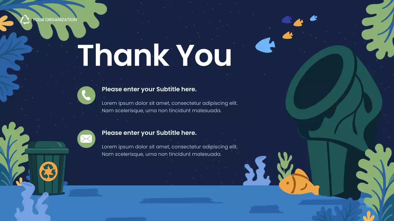 Navy Modern Sustainability Waste Management Presentation