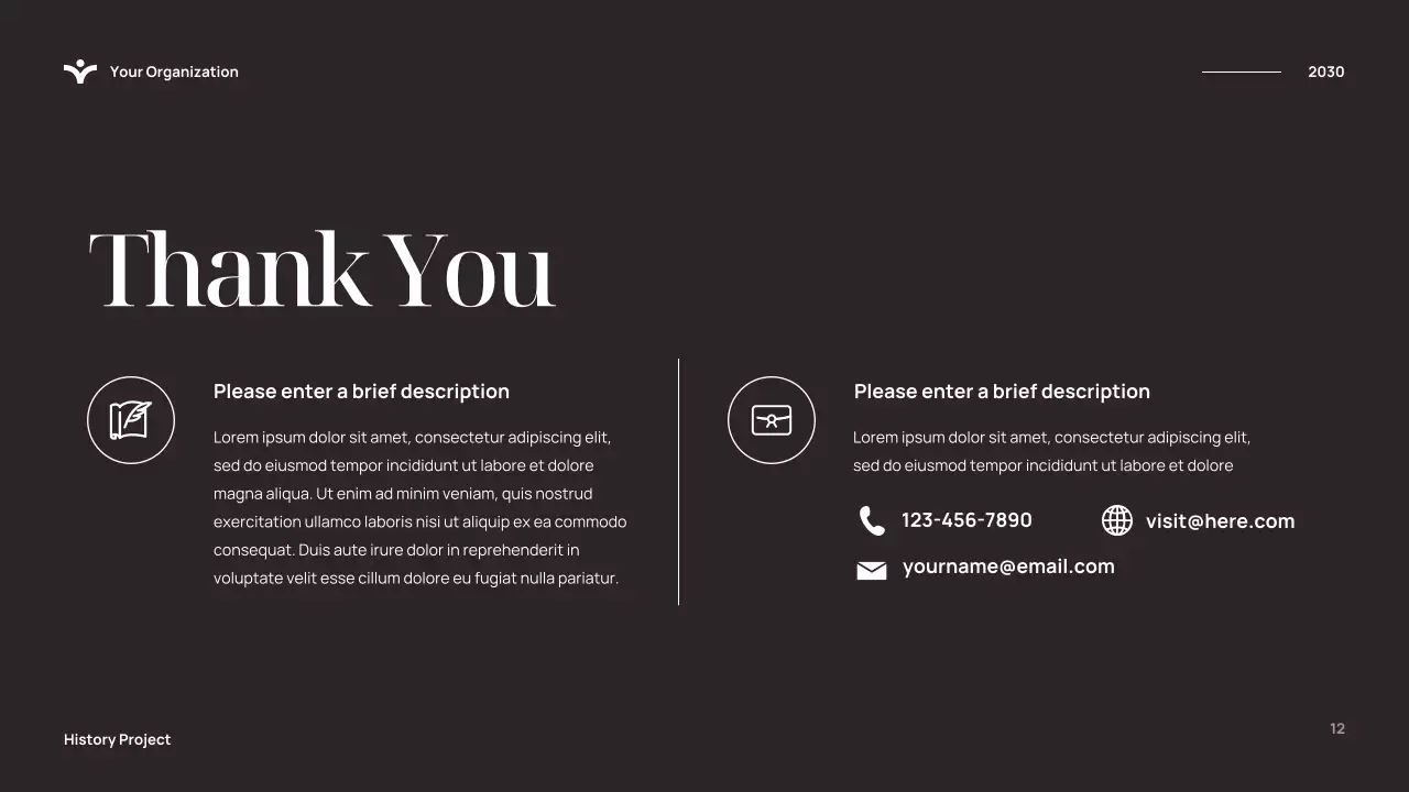 Blue Elegant History Presentation