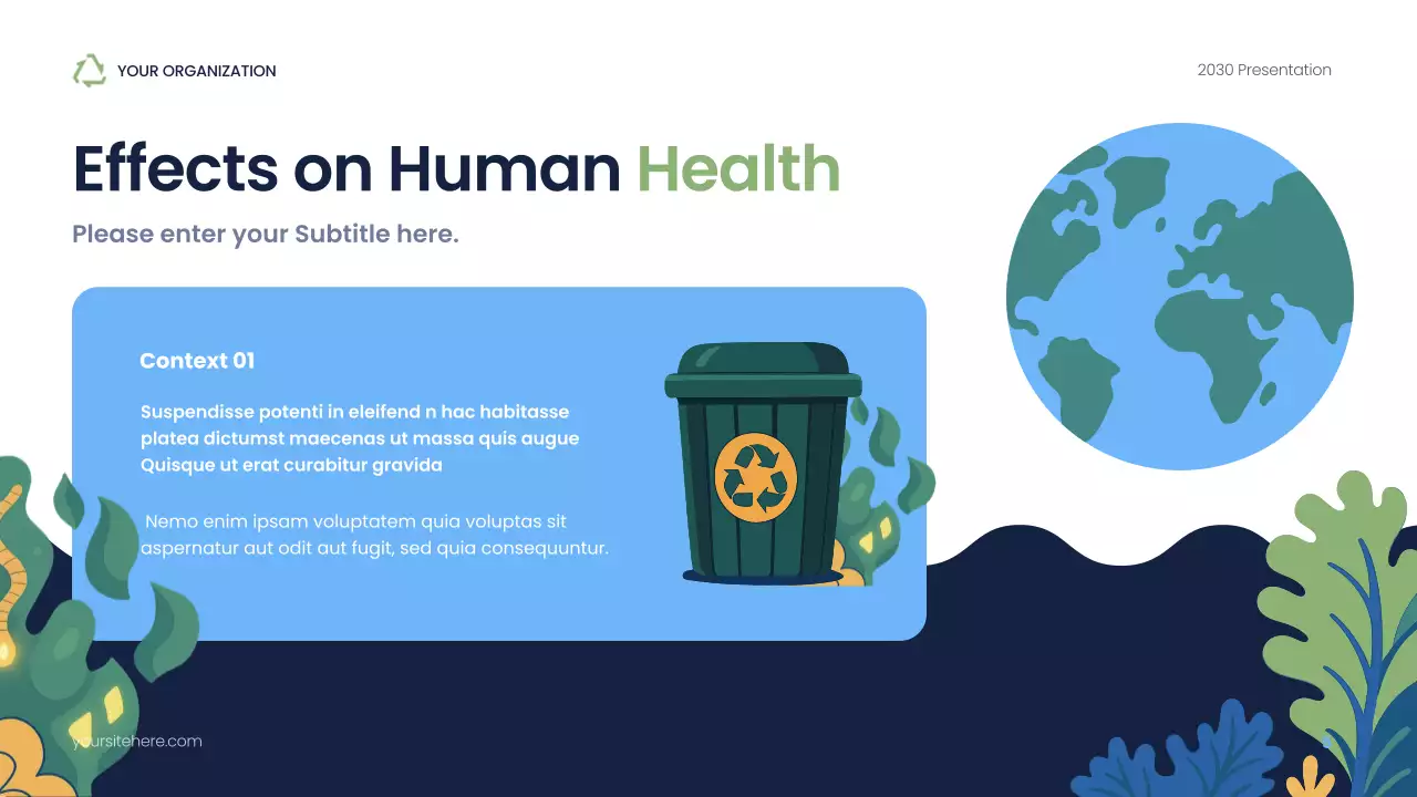 Navy Modern Sustainability Waste Management Presentation