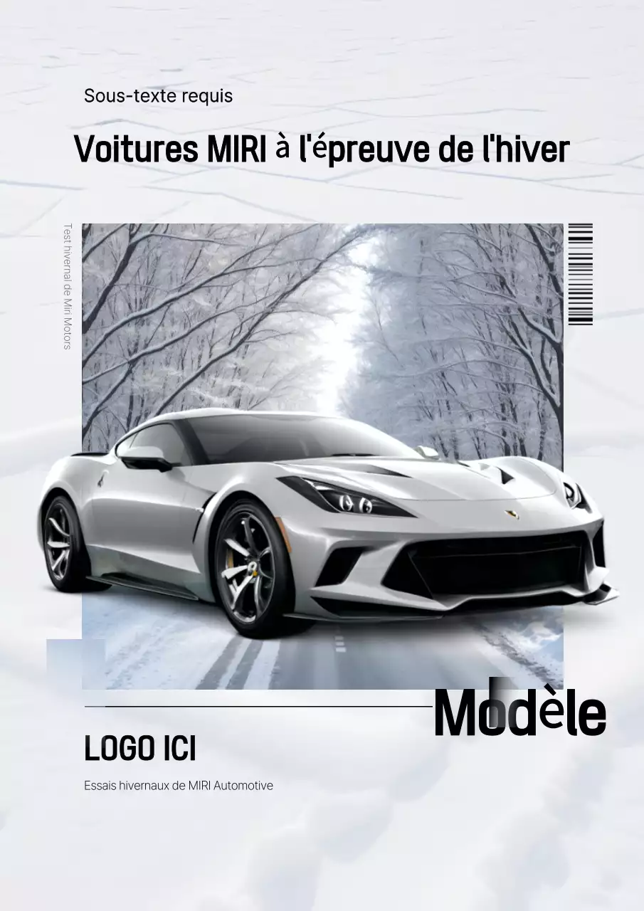 Publicité pour une voiture de luxe argentée