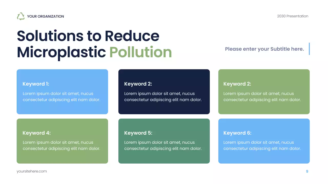 Navy Modern Sustainability Waste Management Presentation