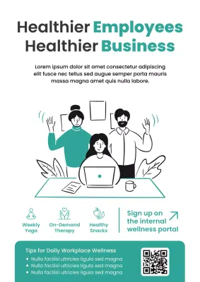 Beige Modern Work-Life Balance Awareness Poster