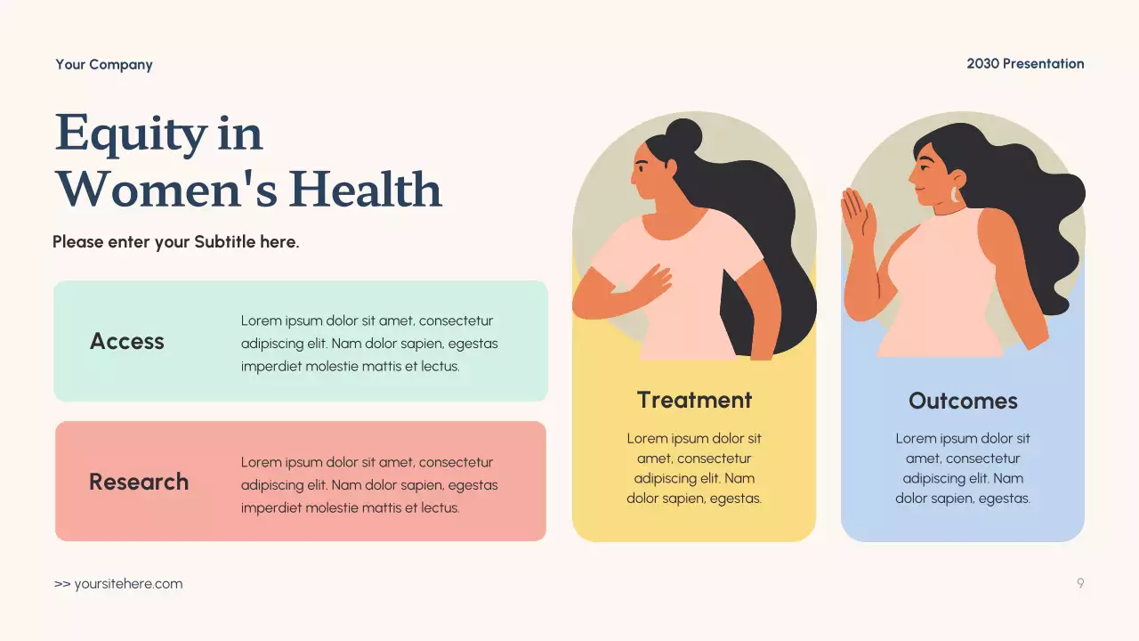 Navy Minimal Women's Health Presentation
