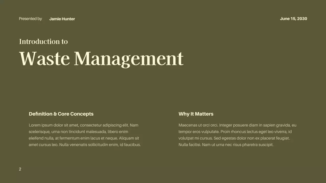 Black Modern Environment Lecture Presentation