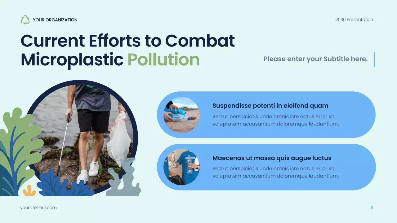 Navy Modern Sustainability Waste Management Presentation