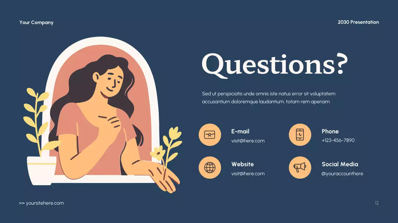 Navy Minimal Women's Health Presentation