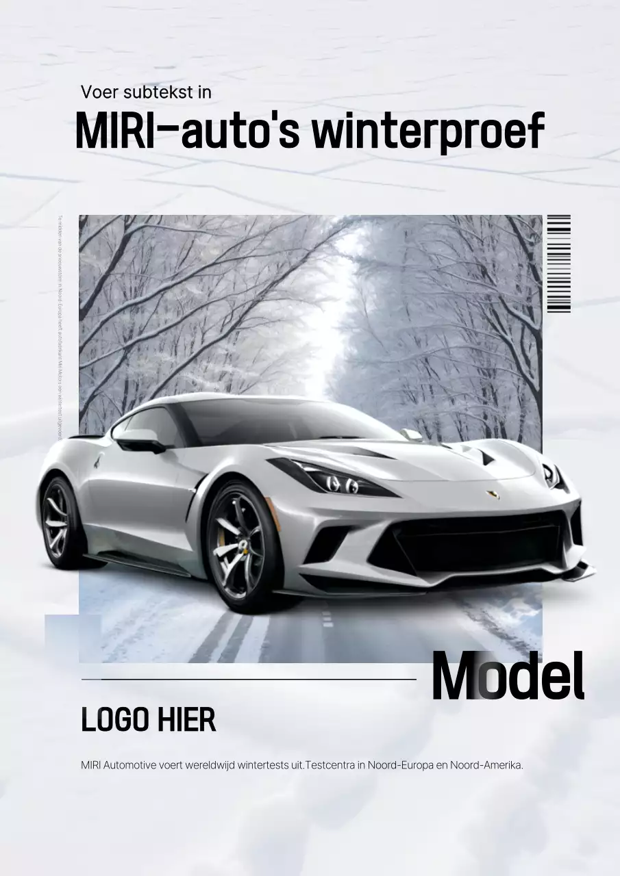 Zilveren luxe auto-advertentie