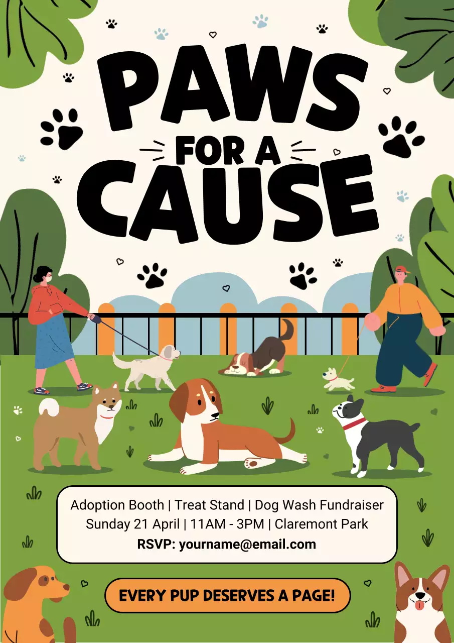 Green Modern Dog Event Announcement Poster