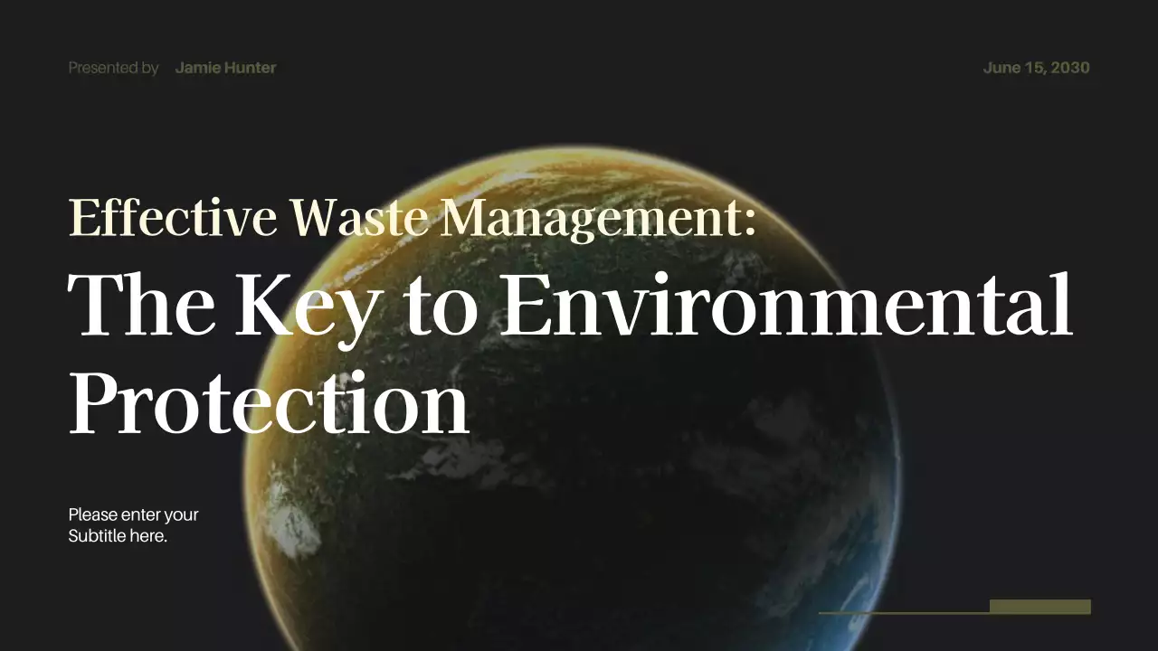 Black Modern Environment Lecture Presentation