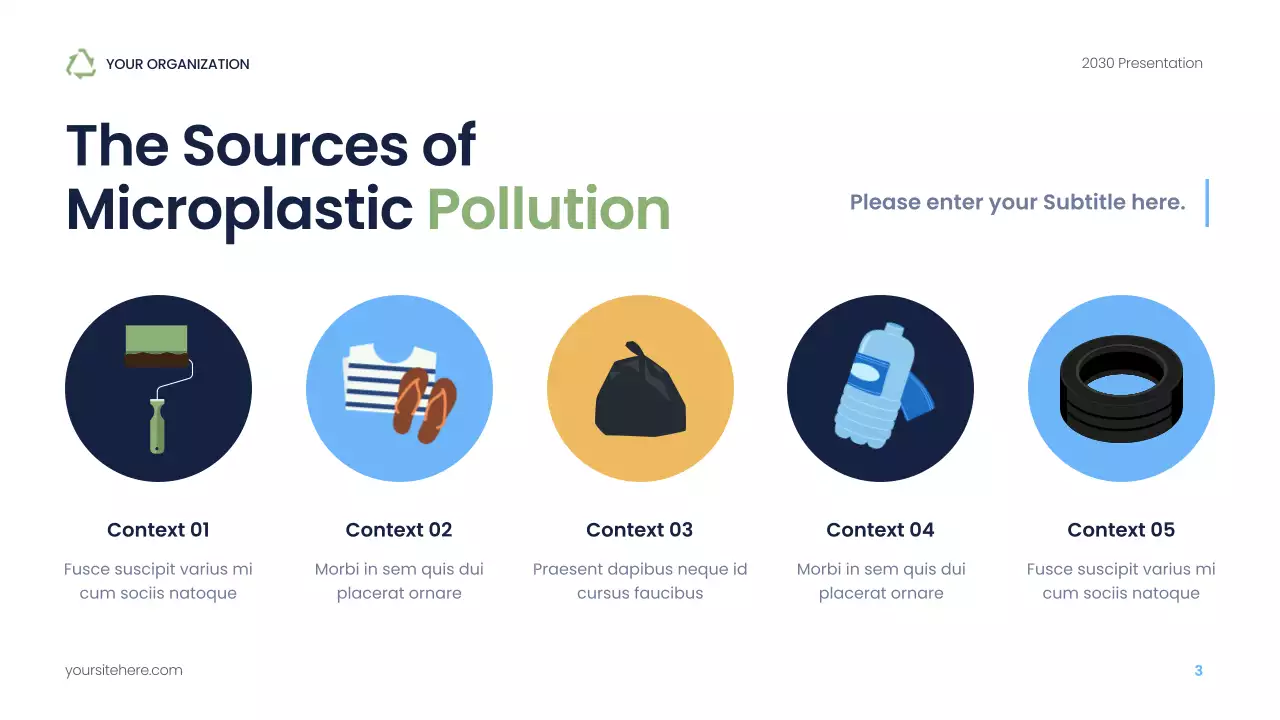 Navy Modern Sustainability Waste Management Presentation