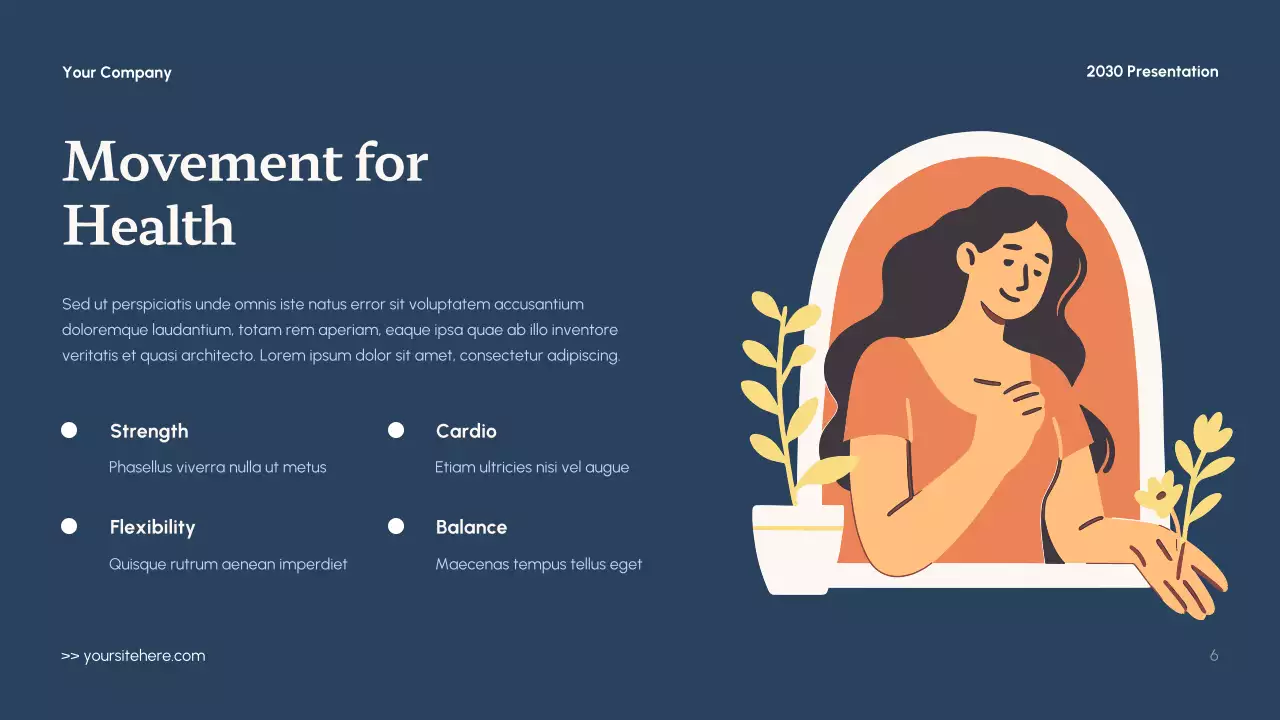 Navy Minimal Women's Health Presentation