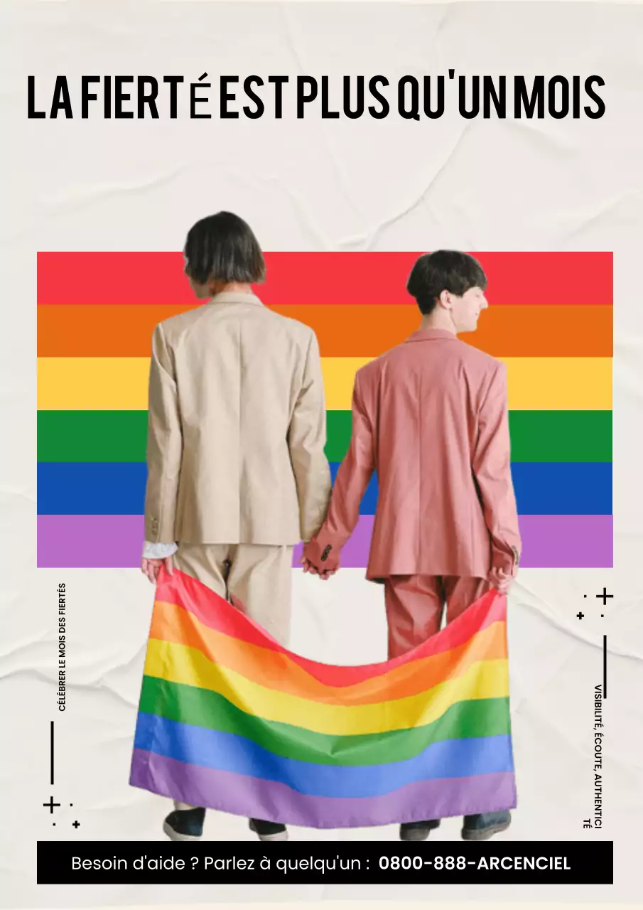 Affiche d'annonce de la fierté arc-en-ciel