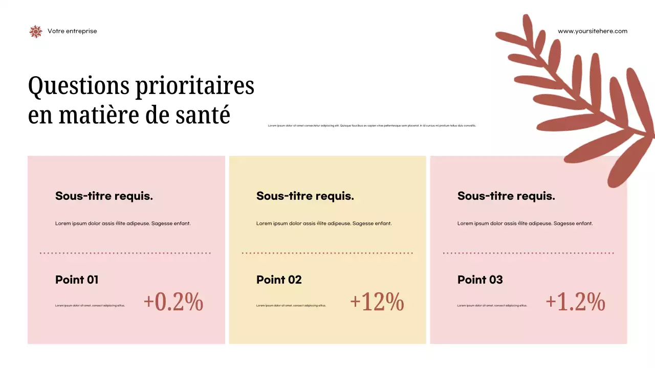 Présentation de l'annonce de santé moderne rose