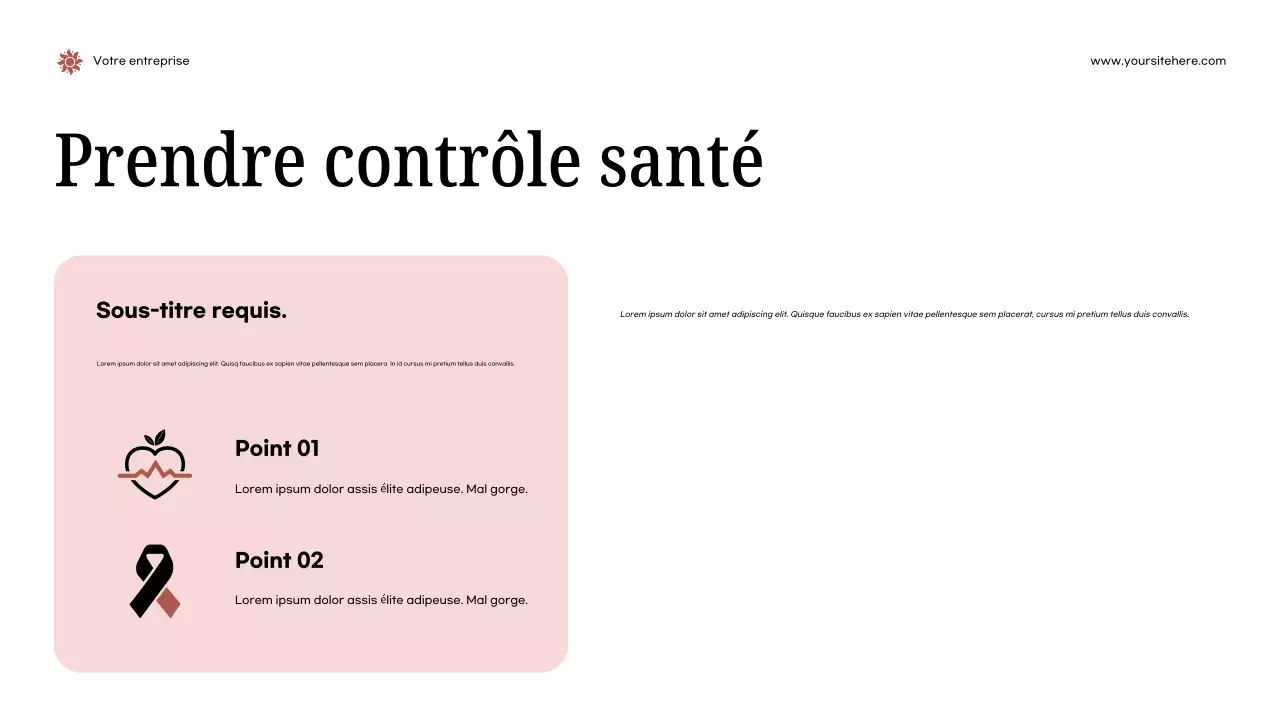 Présentation de l'annonce de santé moderne rose