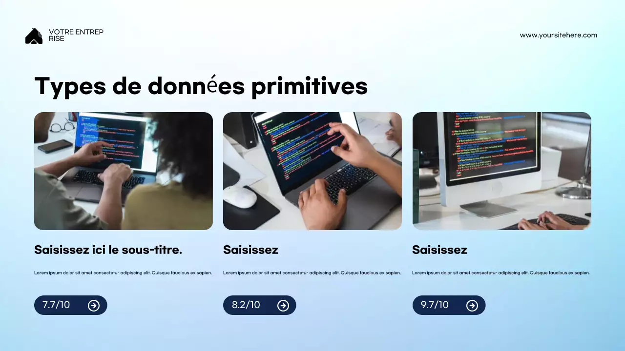 Présentation de la conférence sur la programmation moderne bleue