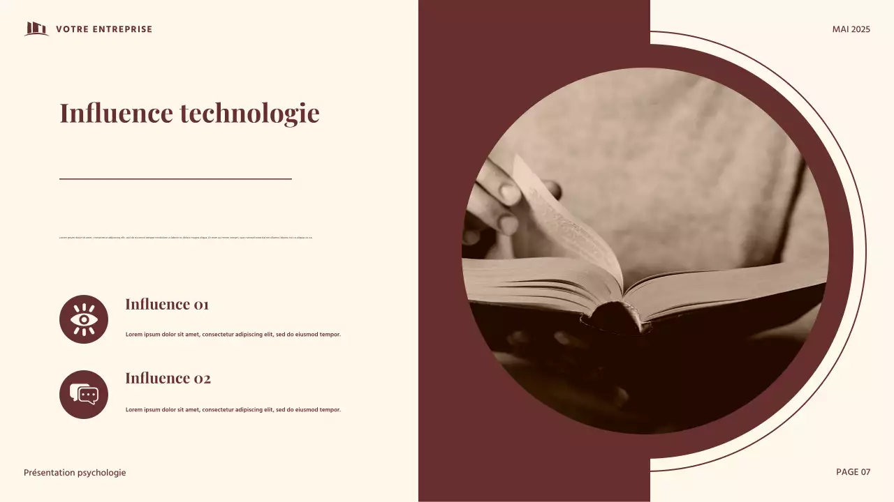 Présentation de psychologie du développement vintage rouge et beige