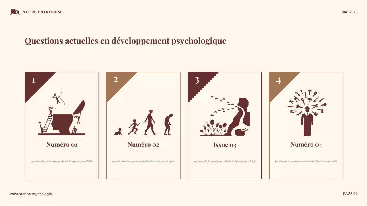 Présentation de psychologie du développement vintage rouge et beige